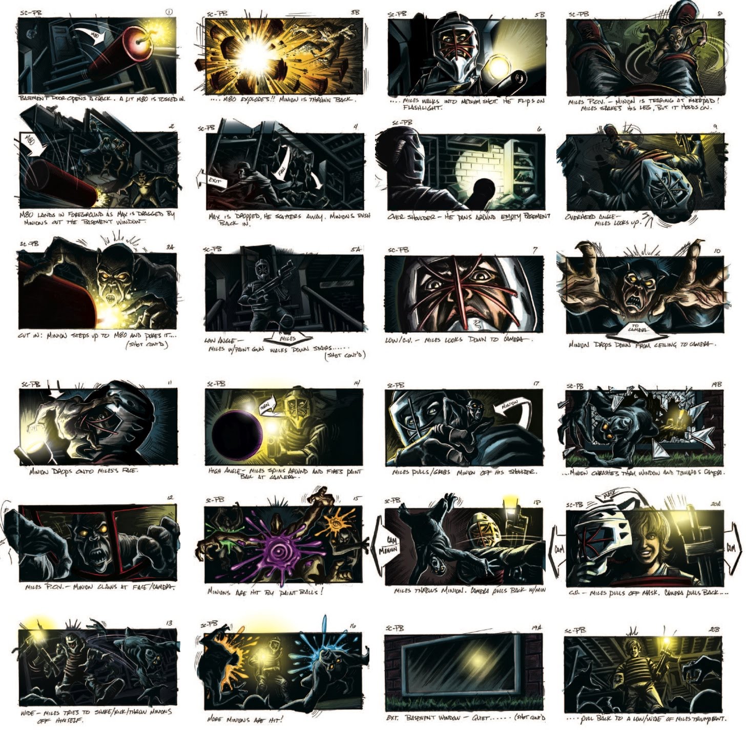 The Gate 3D movie storyboards directed by Alex Winter